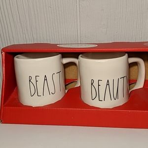 Rae Dunn NWT Beauty + Beast mugs